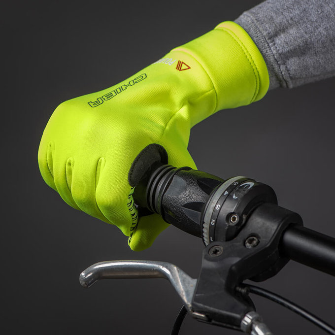 Zimní cyklistické rukavice pro děti Kids Polartec Reflex neónově žluté