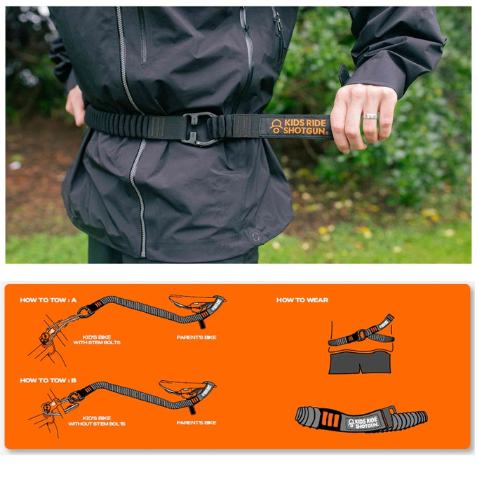 Lano na tahání kola Quick Fit černé