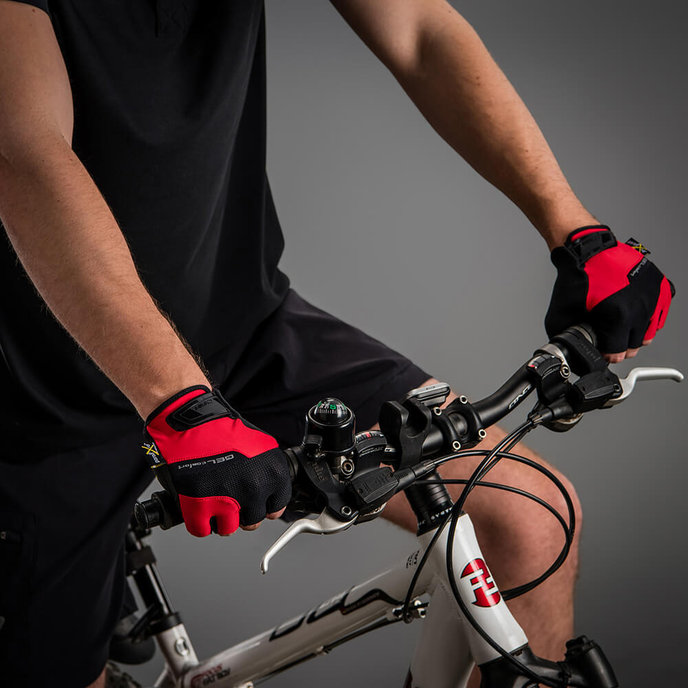Cyklistické rukavice pro dospělé Gel Comfort Červené