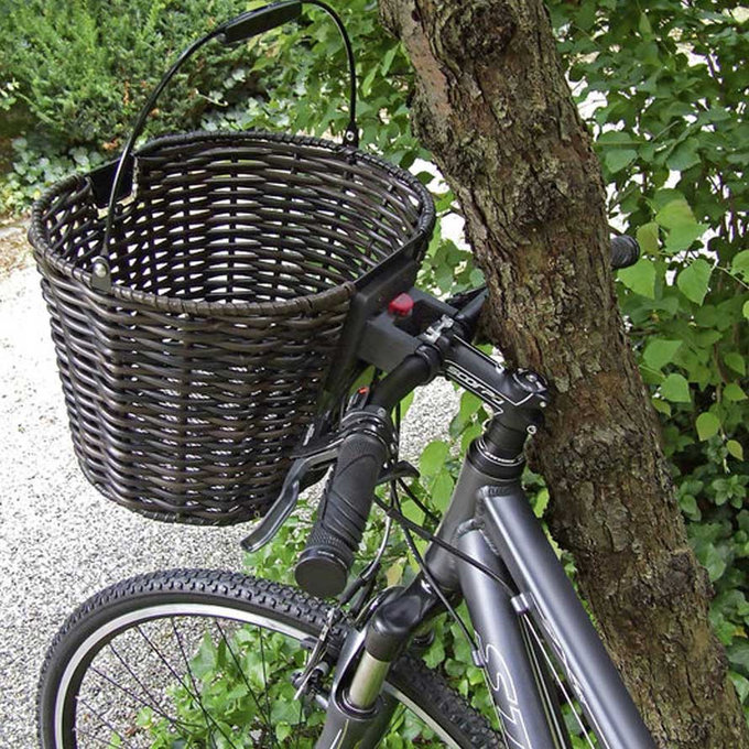 STRUCTURA OVAL proutěný košík na řídítka hnědý