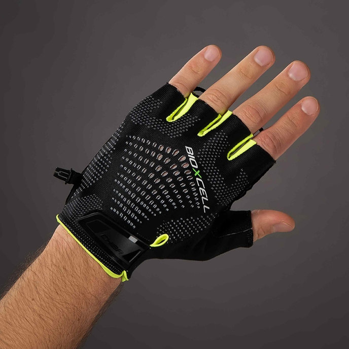 Cyklistické rukavice pro dospělé BioXCell Super Fly černé/neonově žluté