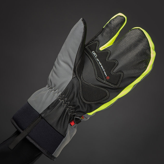 Zimní cyklistické rukavice pro dospělé Alaska Plus reflexní šedé
