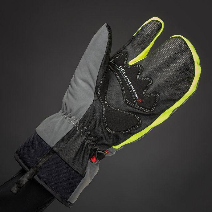 Zimní cyklistické rukavice pro dospělé Alaska Plus reflexní šedé