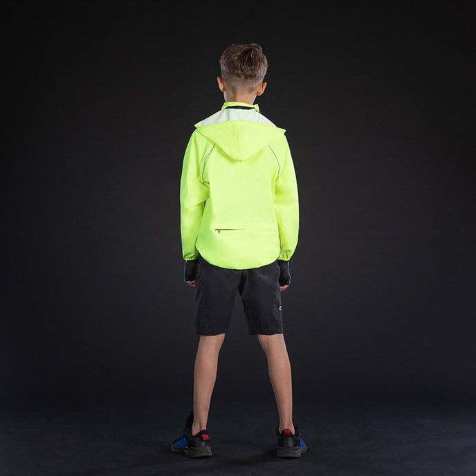 Dětská bunda do deště neónově žlutá