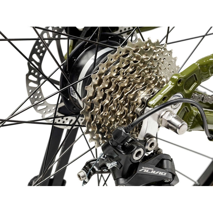 Dětské elektrokolo e-troX race 26 Zoll 9-Gang olivová/béžová (od 145 cm)