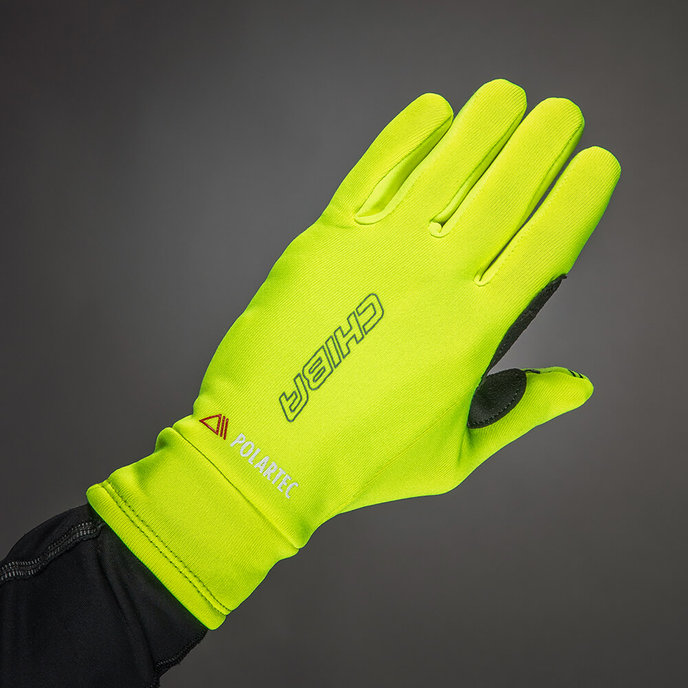 Zimní cyklistické rukavice pro děti Kids Polartec Reflex neónově žluté