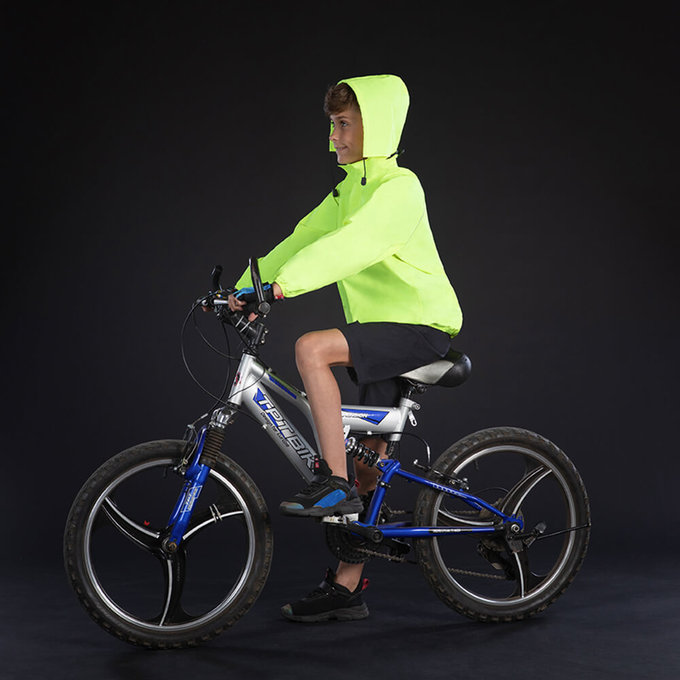 Dětská bunda do deště neónově žlutá