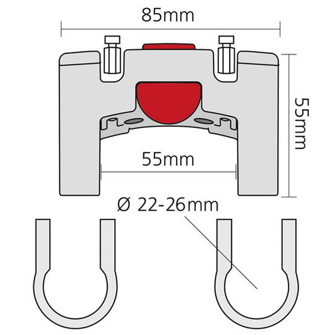 Adaptér na řidítka Ø 22–26 mm