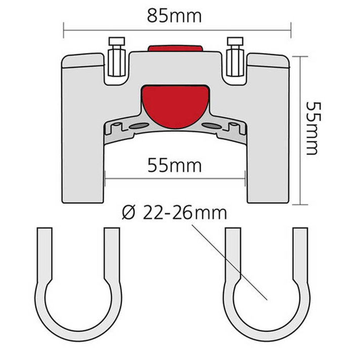 Adaptér na řidítka Ø 22–26 mm