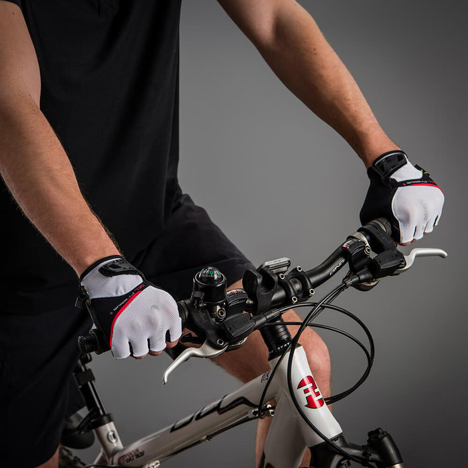 Cyklistické rukavice pro dospělé Gel Premium bílé