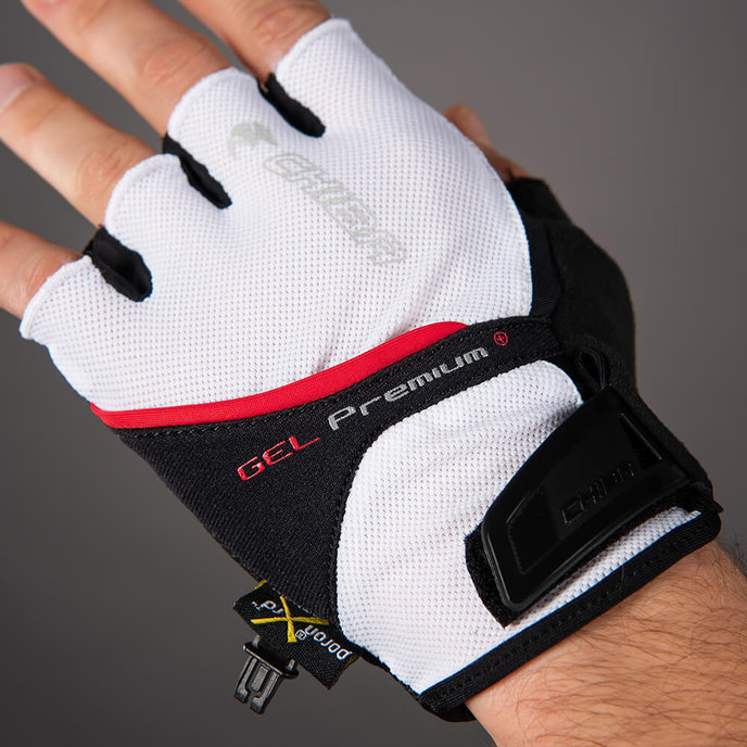 Cyklistické rukavice pro dospělé Gel Premium bílé