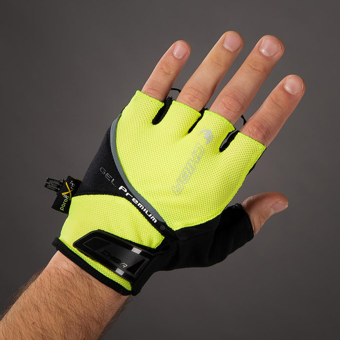 Cyklistické rukavice pro dospělé Gel Premium neónové žlté