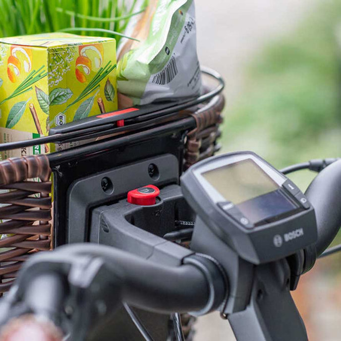 STRUCTURA OVAL proutěný košík na řídítka hnědý