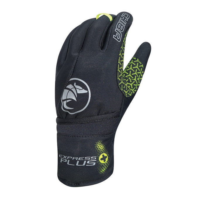 Zimní cyklistické rukavice pro dospělé Express+ černé/neonové