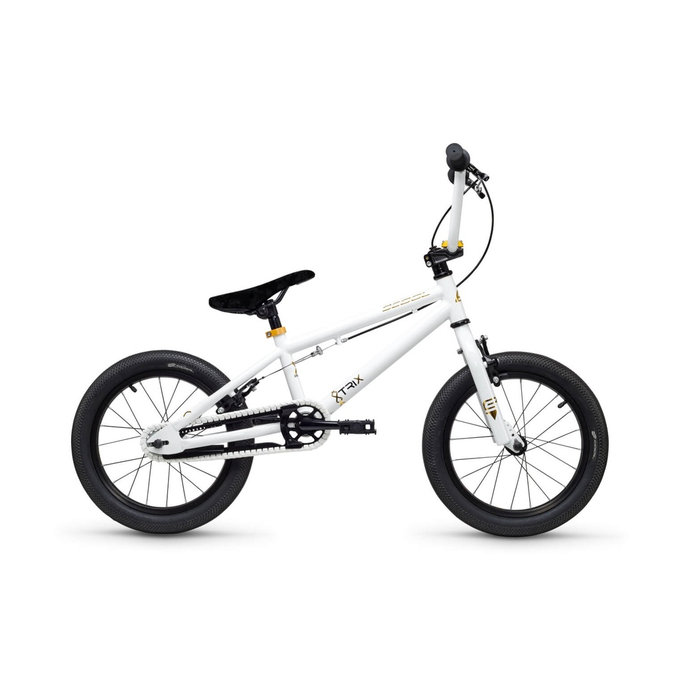 Dětské BMX kolo XtriX mini 16 bílé/zlaté (od 105 cm)