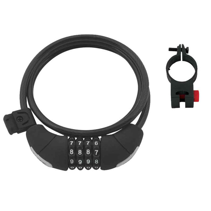 FORCE zámek LUX spirálový kódový 120 cm / 8 mm + držák