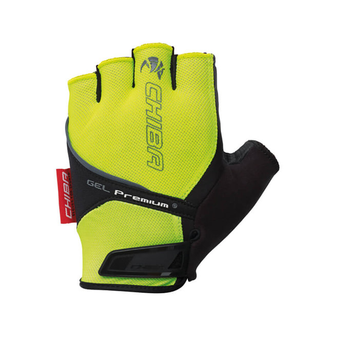 Cyklistické rukavice pro dospělé Gel Premium neónové žlté